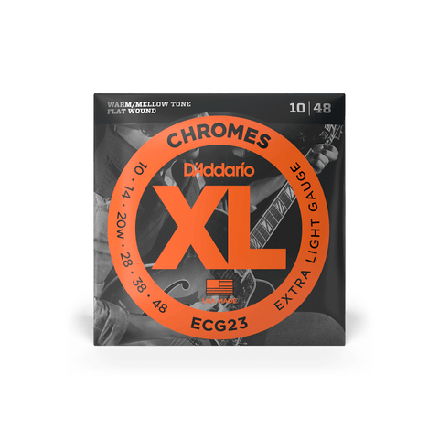 D'Addario ECG23 10-48 Chromes Flat Wound Extra Light Electric Guitar Strings