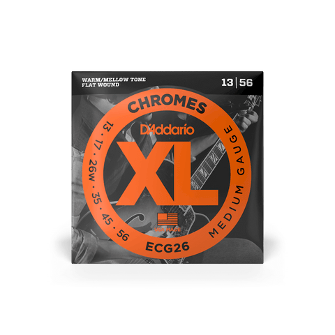 D'Addario ECG26 13-56 Chromes Flat Wound Electric Guitar Strings