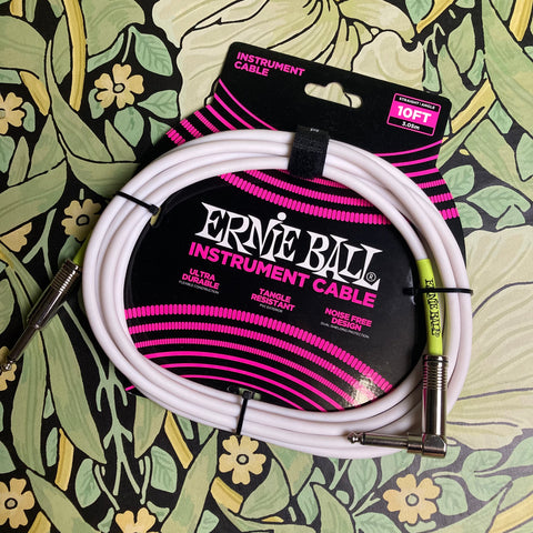 Ernie Ball Classic Cable - White Straight/Right Angle 10ft