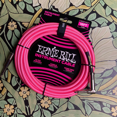 Ernie Ball Braided Cable 18ft - Pink