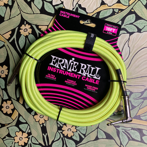 Ernie Ball Braided Cable 18ft - Yellow