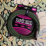 Ernie Ball Braided Cable 18ft - Green/Black