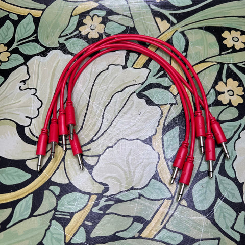 Black Market Modular 3.5mm Patch Cable 5-Pack (25cm, 10", Red)
