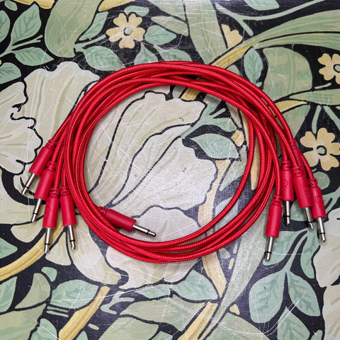 Erica Synths Braided Eurorack Patch Cables 3.5mm (Red, 5-Pack, 23.6")