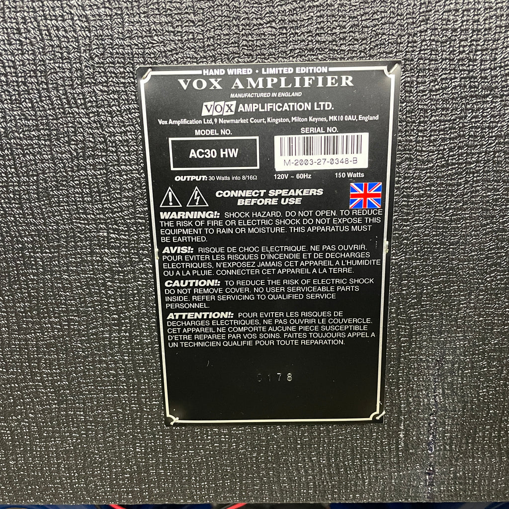 Vox AC30HW Limited Hand Wired Edition – eastside music supply