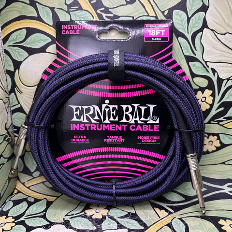 Ernie Ball Braided Cable 18ft - Purple/Black