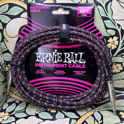 Ernie Ball Braided Cable 18ft - Purple Python