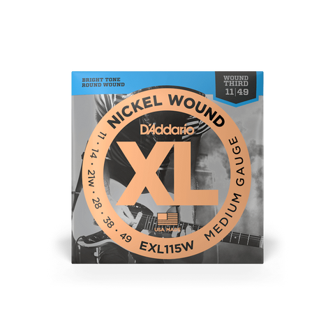 D'Addario EXL115W 11-49 Blues/Jazz Nickel Wound 3rd Electric Guitar Strings