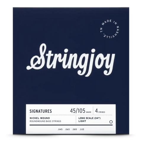 Stringjoy 45-105 Long Scale Light Top/Heavy Bottom Electric Bass Strings